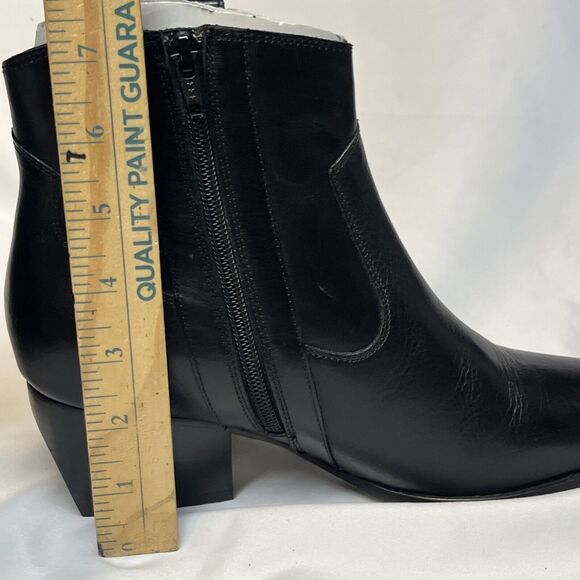 Seychelles Black Leather Booties Size 8 Heel Zippered Los Angeles - Picture 11 of 11